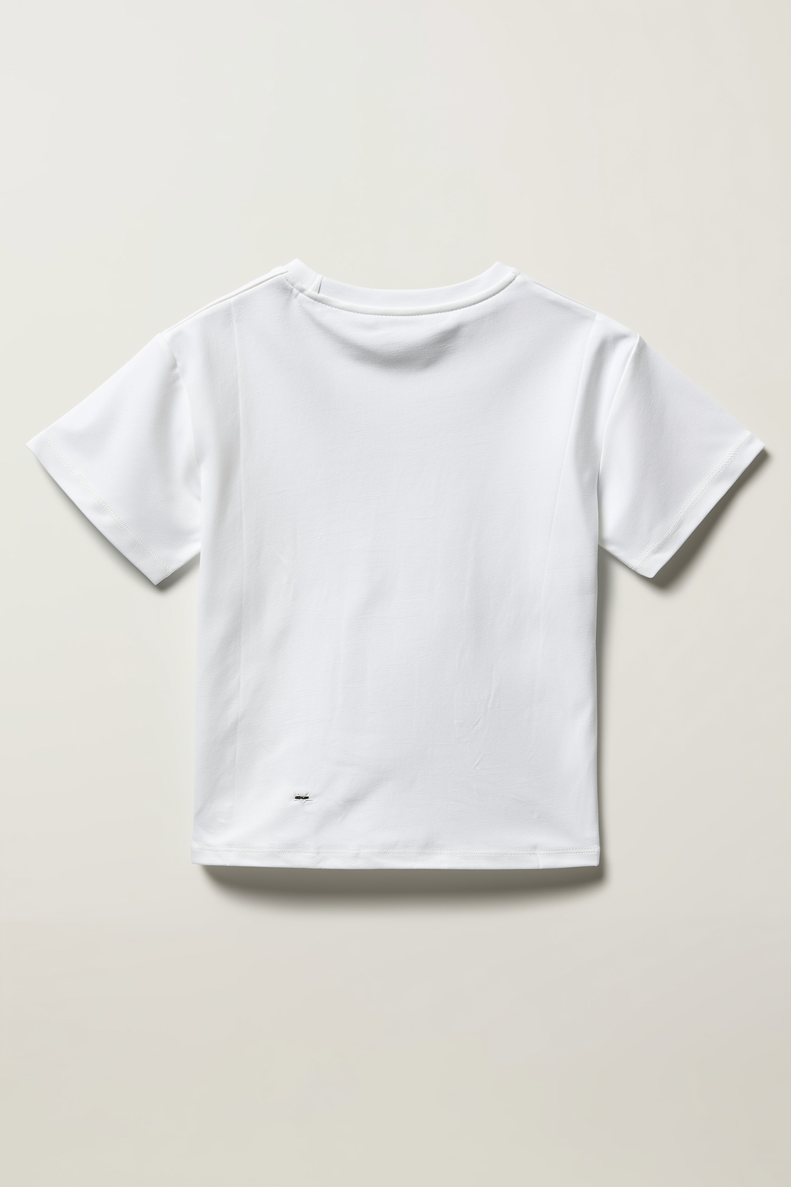 Chic White Short-Sleeve T-shirt with Satin Flowers