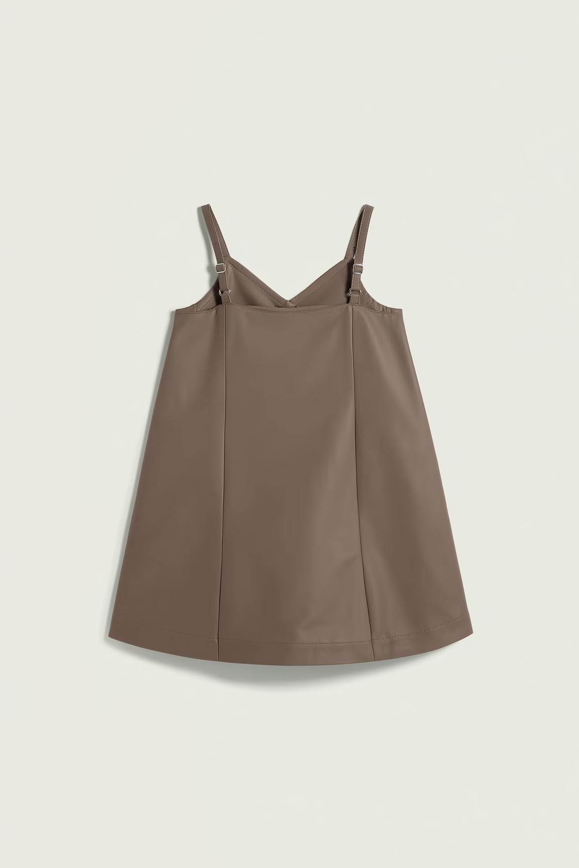 Mocha Faux Leather Bow Dress