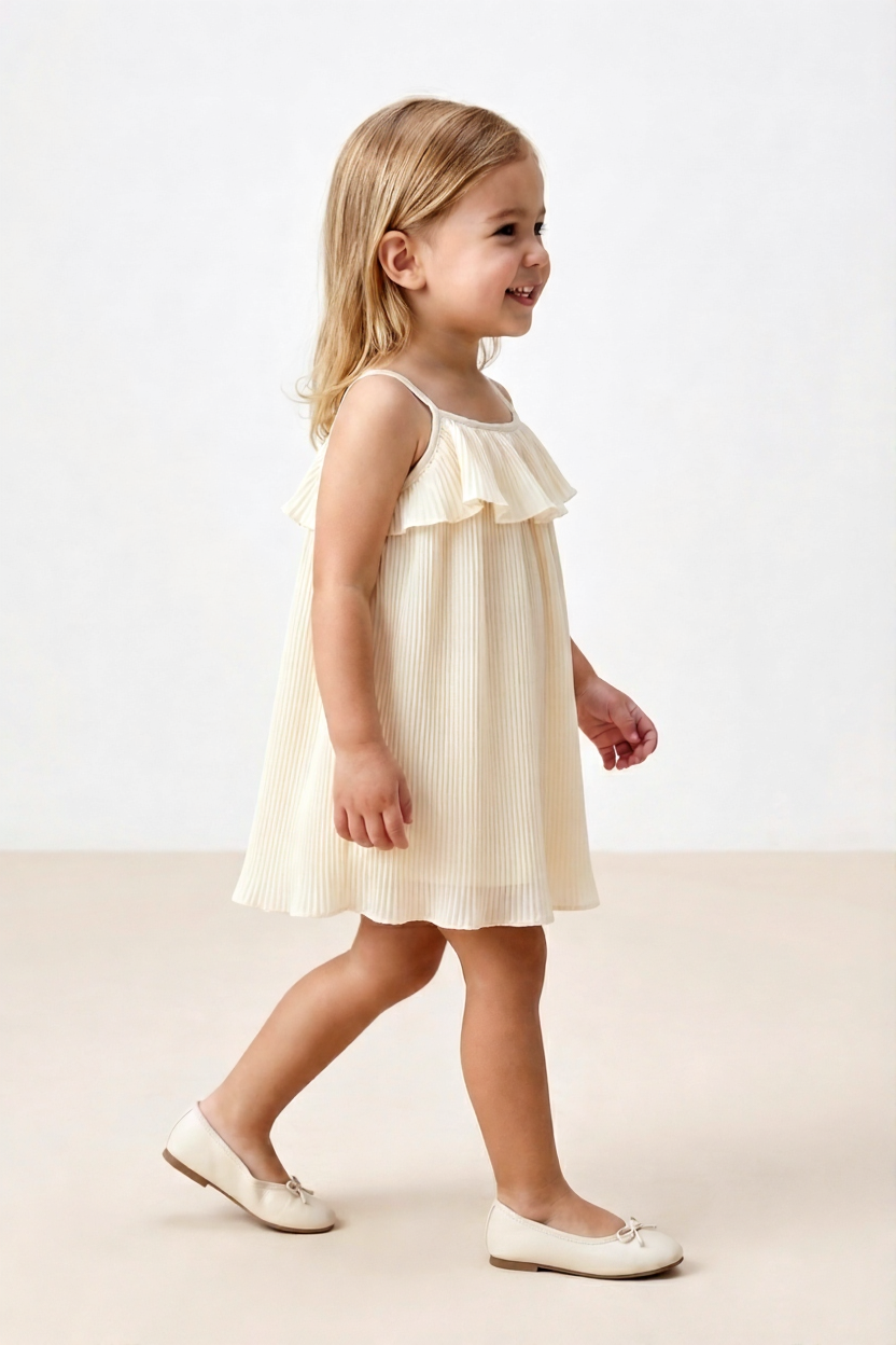 ivory tiered mini dress with spaghetti straps