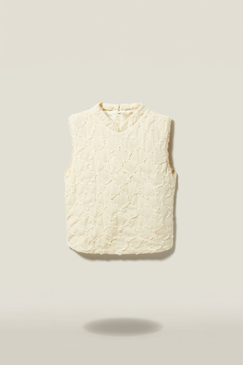 Sleeveless Diamond Quilt Vest