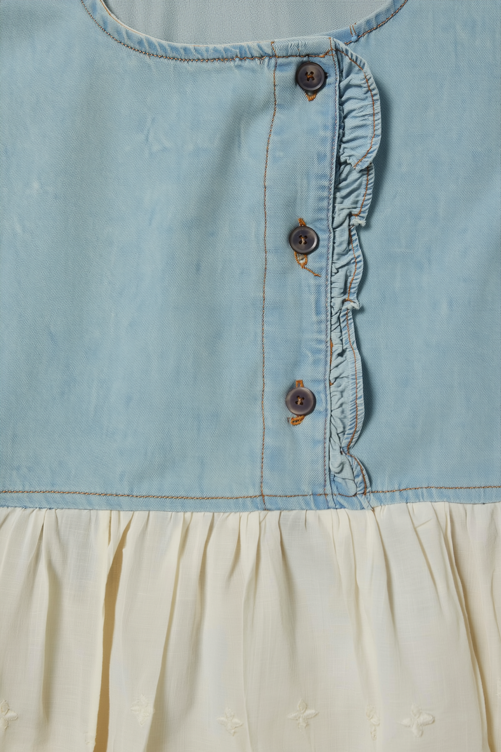 Girls' Denim-Lace Co-ord Set