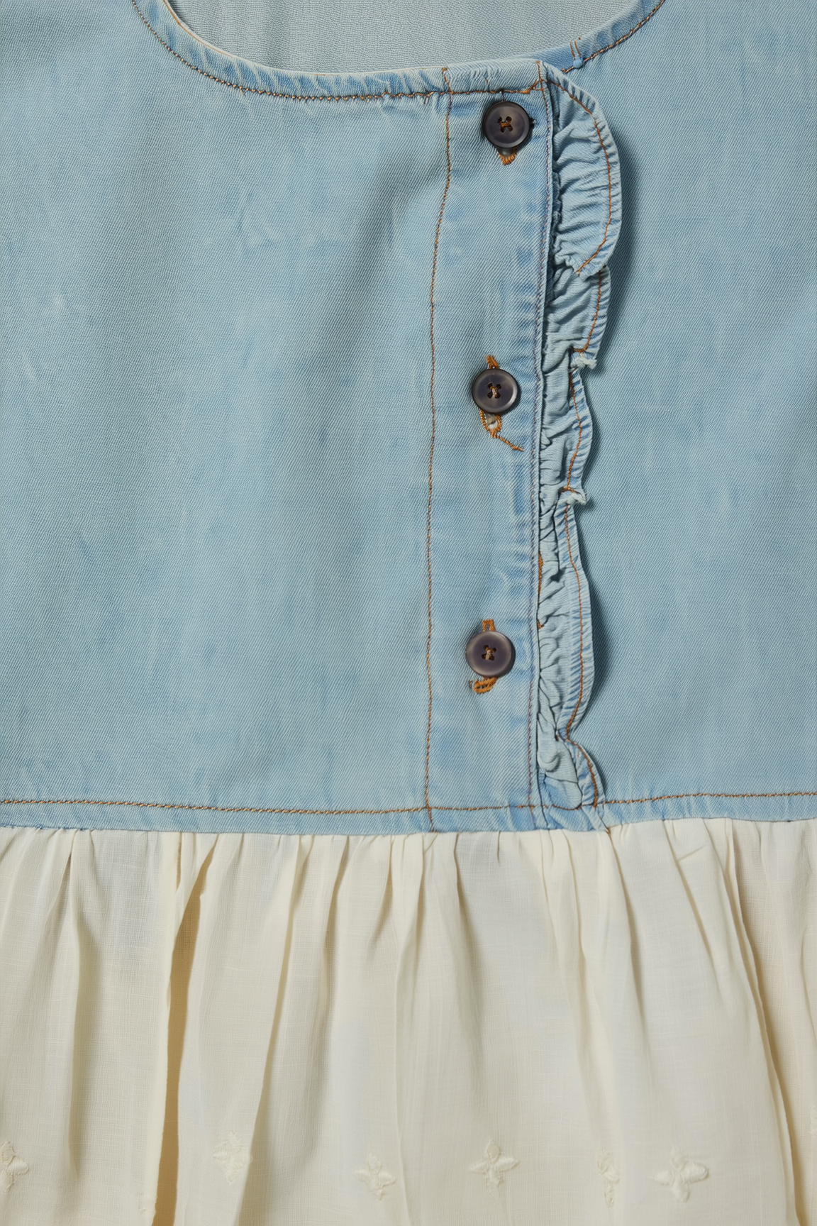 Girls' Denim-Lace Co-ord Set