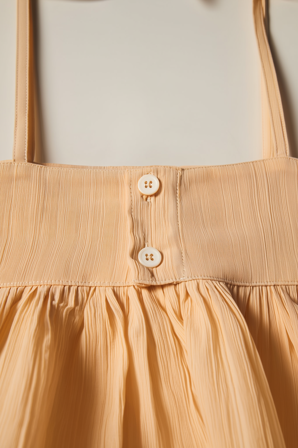Peach Bubble Hem Tie-Strap Top
