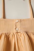 Peach Bubble Hem Tie-Strap Top