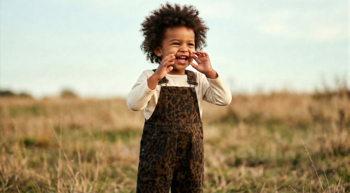 brown and black leopard-print denim dungarees