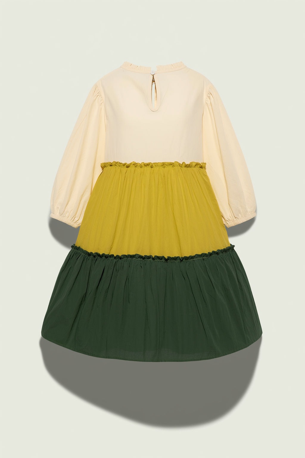 Tricolor Tiered Ruffle Dress