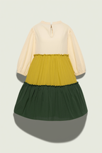Tricolor Tiered Ruffle Dress