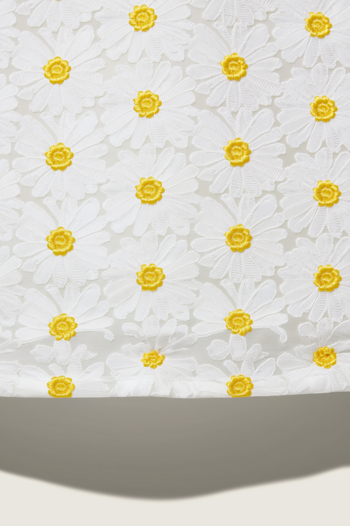 White & Yellow Daisy Lace Shift Dress