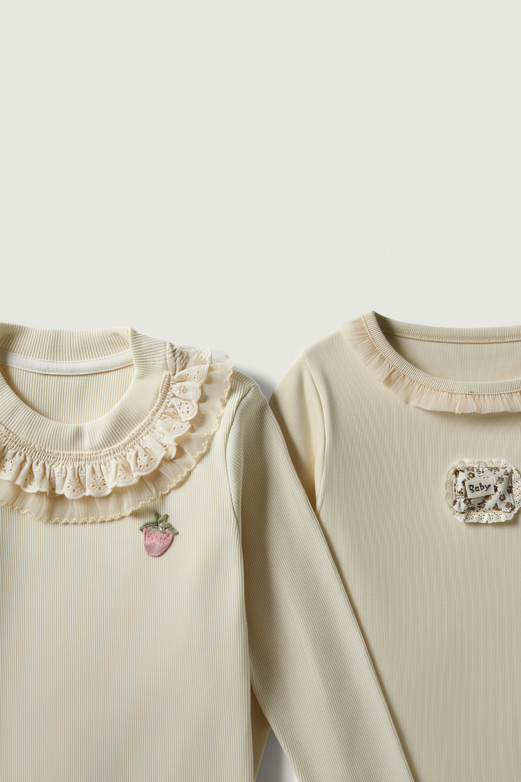 Girls' Ruffle Neck Layering Tees