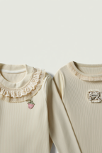 Girls' Ruffle Neck Layering Tees