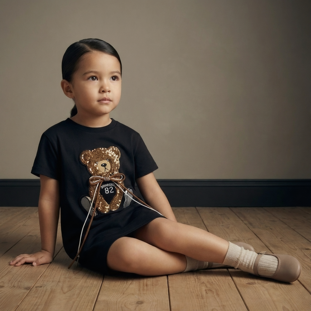 Black Domrebel Play Bear Graphic Tee