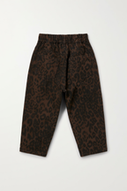 Brown & black leopard-print denim jeans