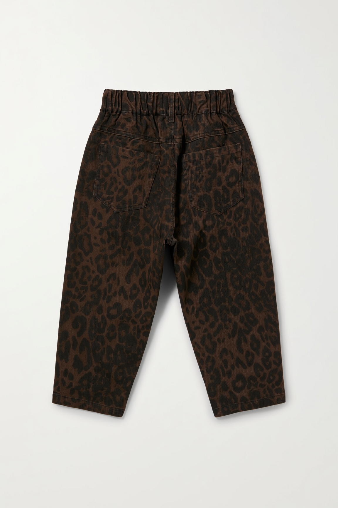 Brown & black leopard-print denim jeans