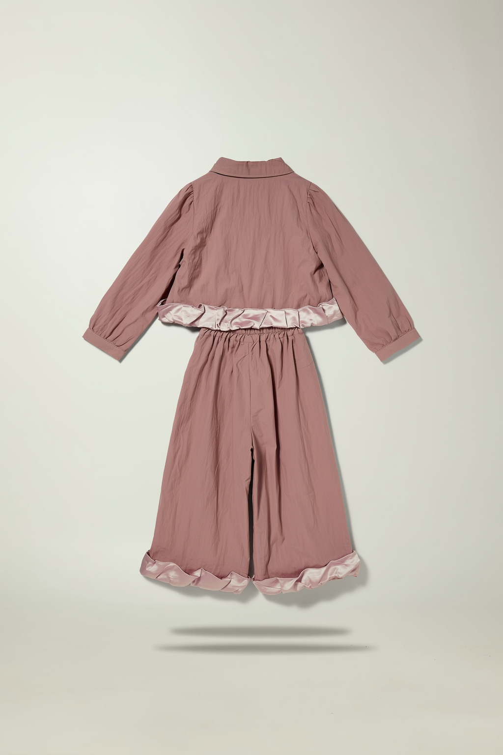 Dusty Rose Satin Trim Co-ord Set