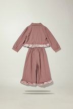 Dusty Rose Satin Trim Co-ord Set