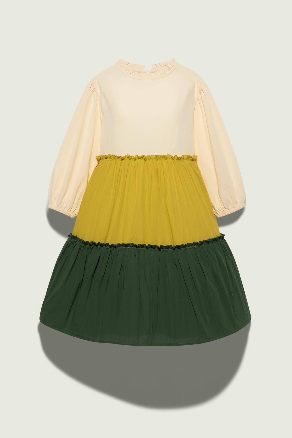 Tricolor Tiered Ruffle Dress