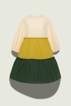 Tricolor Tiered Ruffle Dress