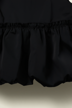 Black Sleeveless Bubble Hem Top