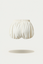 Toddler White puffball shorts