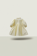 Ivory Smocked Waist Dress with Lace Collar