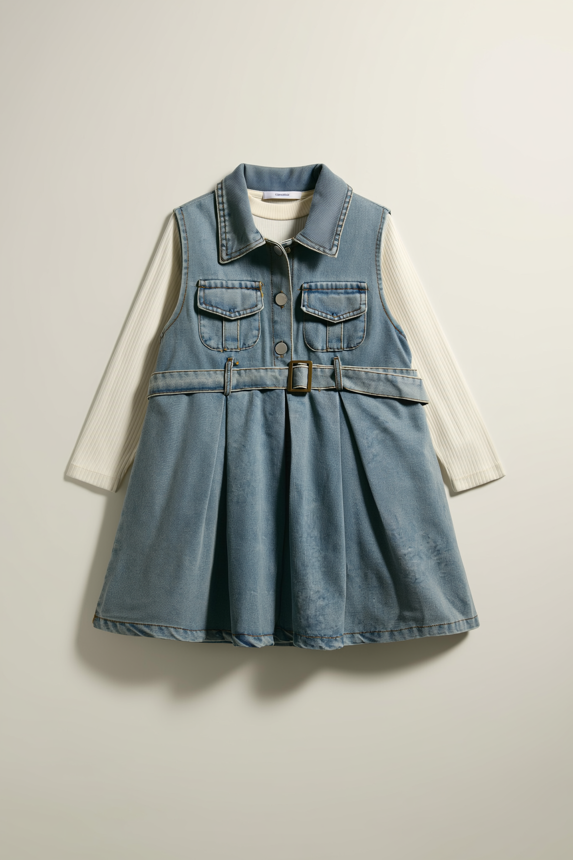 Girls' Denim Pinafore Dress