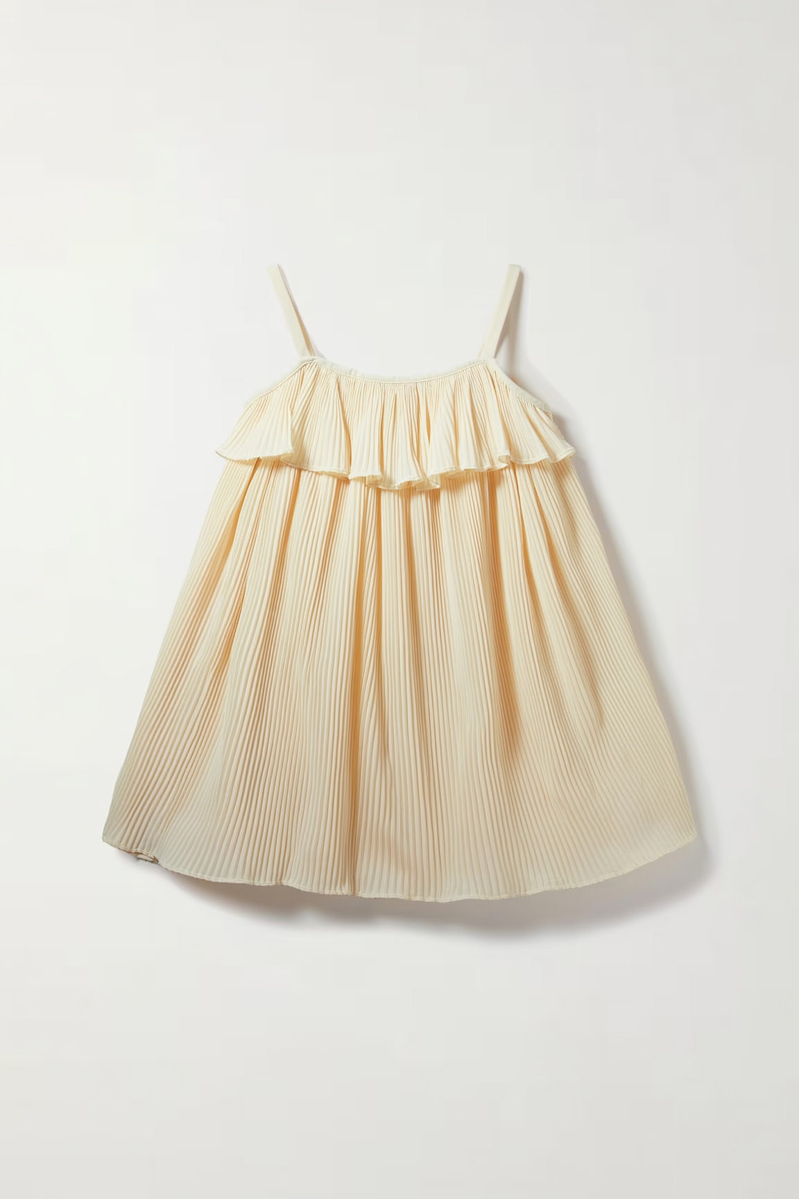 ivory tiered mini dress with spaghetti straps