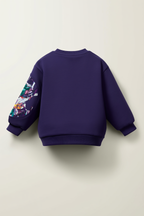 Deep Violet Pullover with Kangaroo Pocket