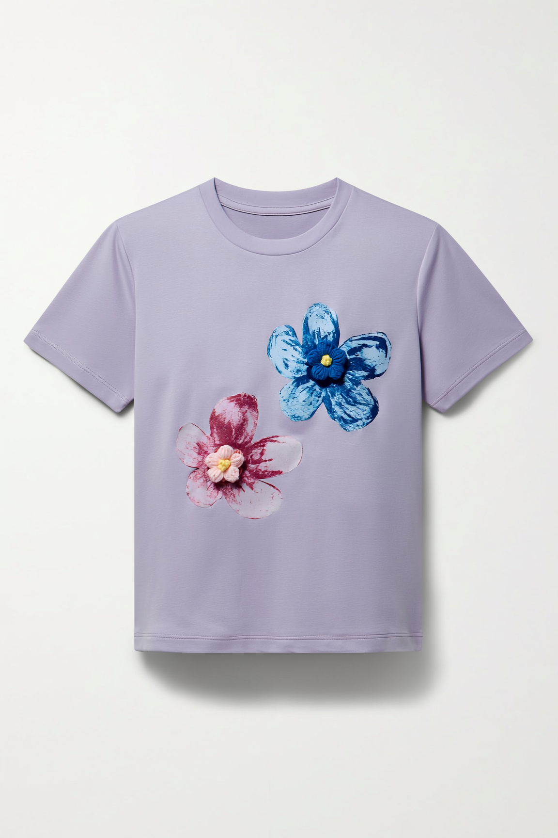 Kids' T-Shirt with 3D Crochet Flowers