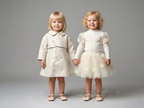Ivory long-sleeved knit bodice and tulle tutu dress