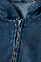 Kids' Hooded Denim Zip Jacket