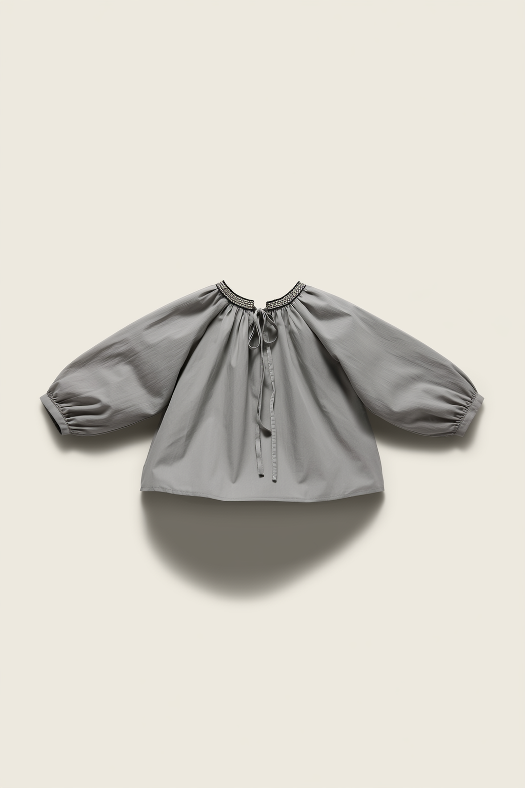 Kid's Girl Long Sleeve Gathered Neck Top