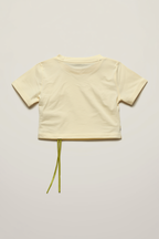 Kids' Cream Ruffled Top with Floral Appliqué