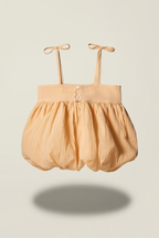 Peach Bubble Hem Tie-Strap Top