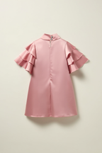 Satin Dusty Pink Tie-Neck Top