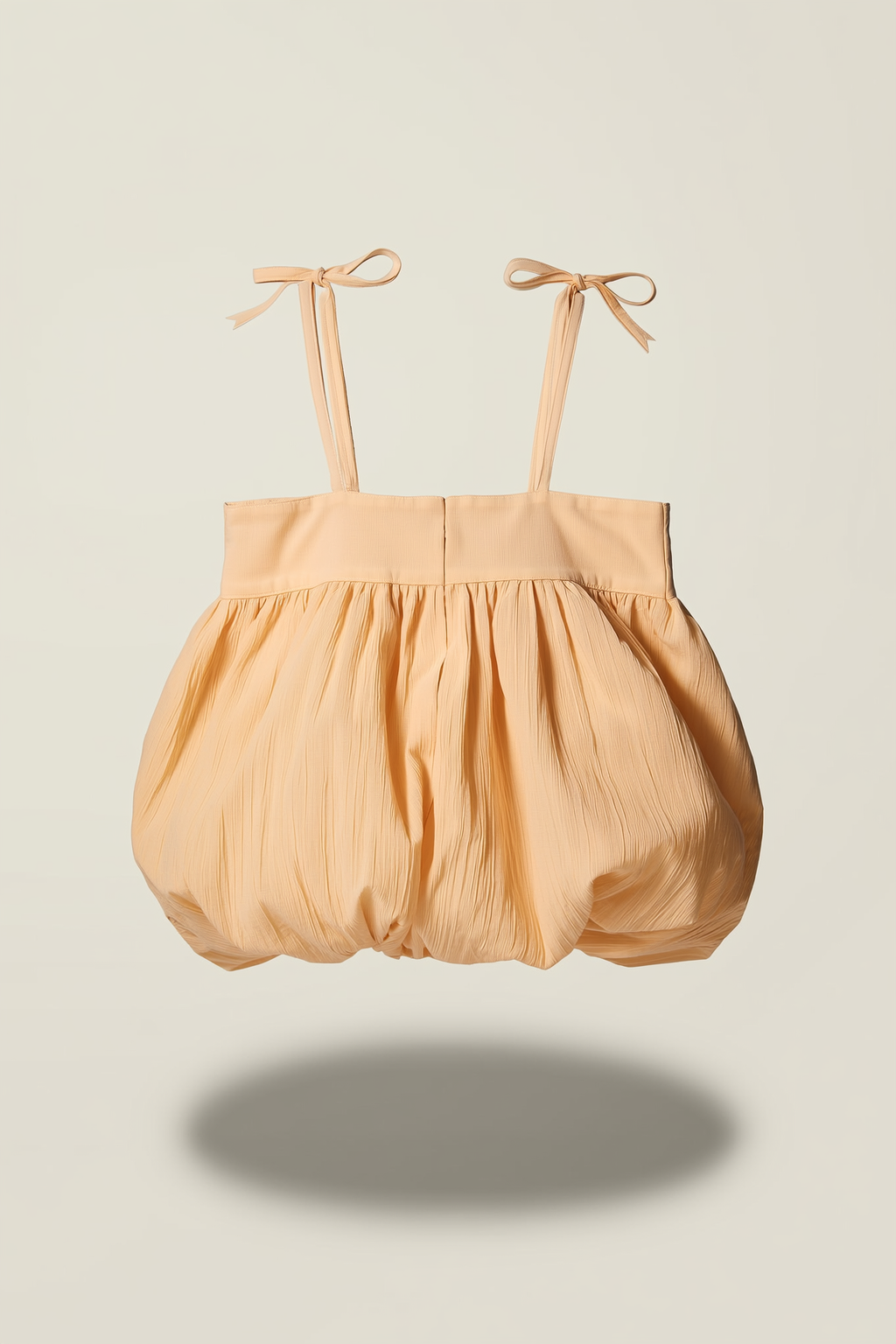Peach Bubble Hem Tie-Strap Top