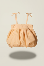 Peach Bubble Hem Tie-Strap Top