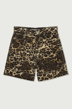High-waist leopard-print bermuda shorts