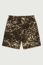 High-waist leopard-print bermuda shorts