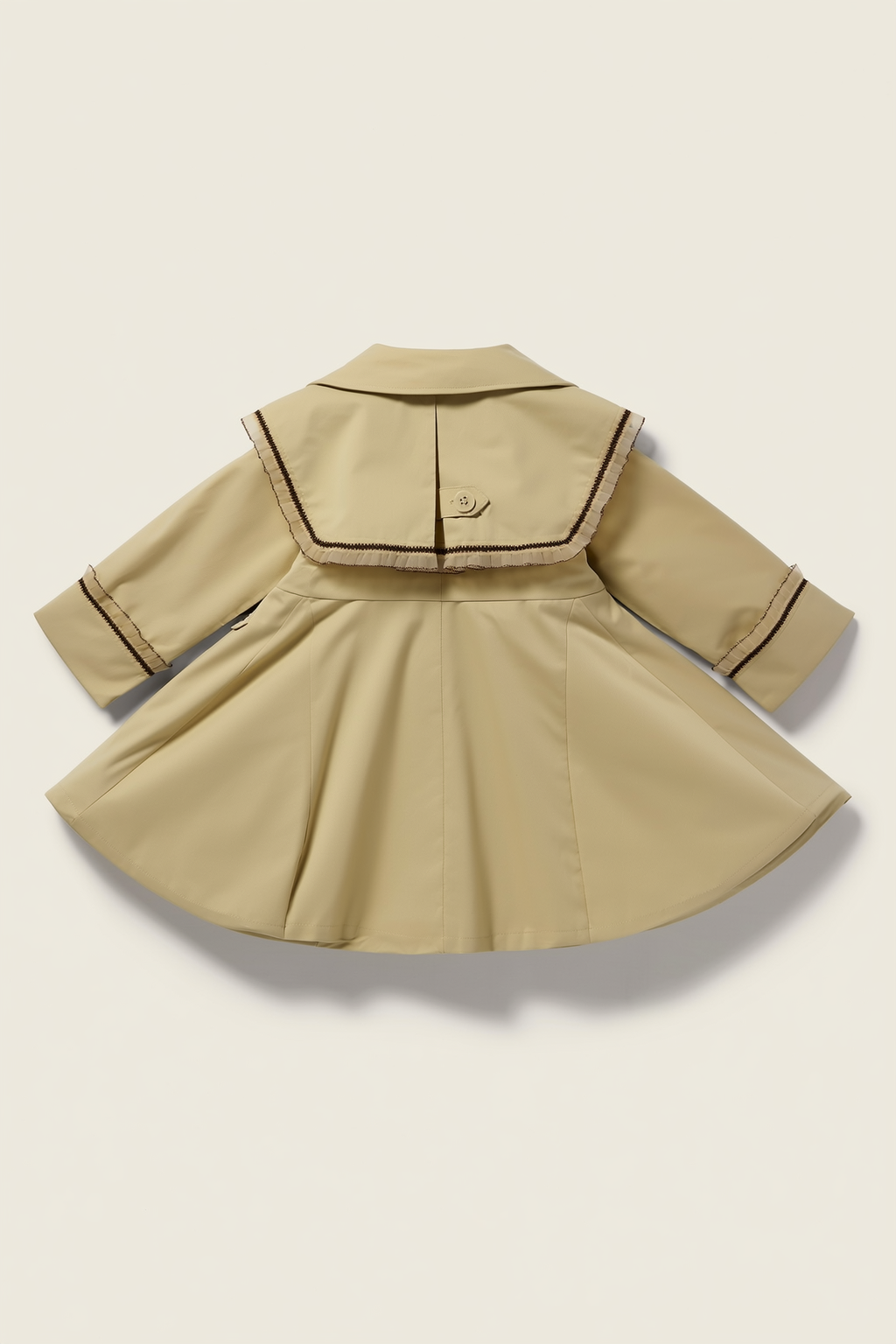 Girls' Full-Sleeve Collared Overcoat