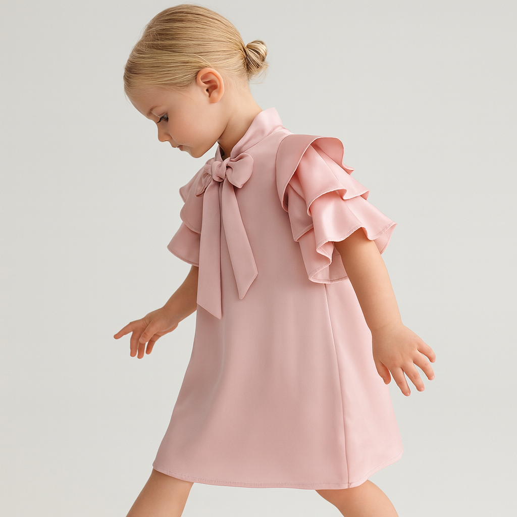 Satin Dusty Pink Tie-Neck Top