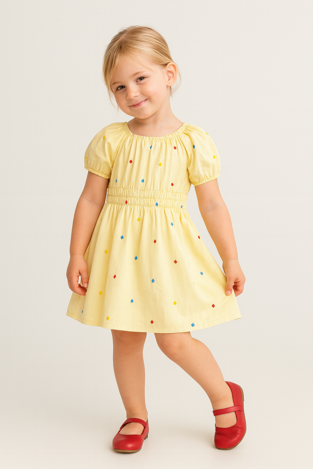 Girls' Smocked Bodice Heart Dress