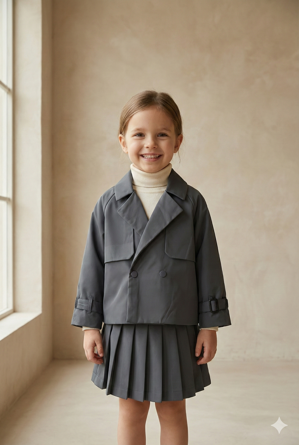 Charcoal Grey Double Breasted Jacket