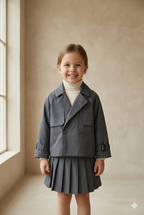 Charcoal Grey Double Breasted Jacket