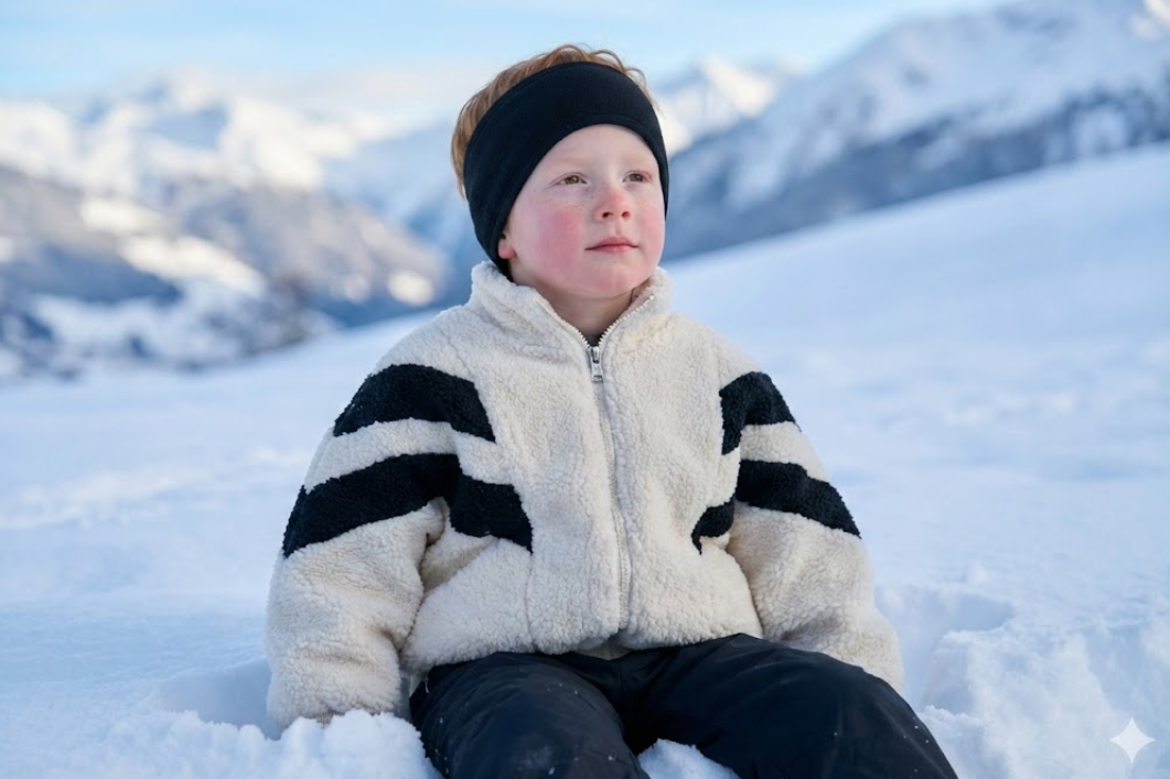Cream Sherpa Chevron Bomber Jacket