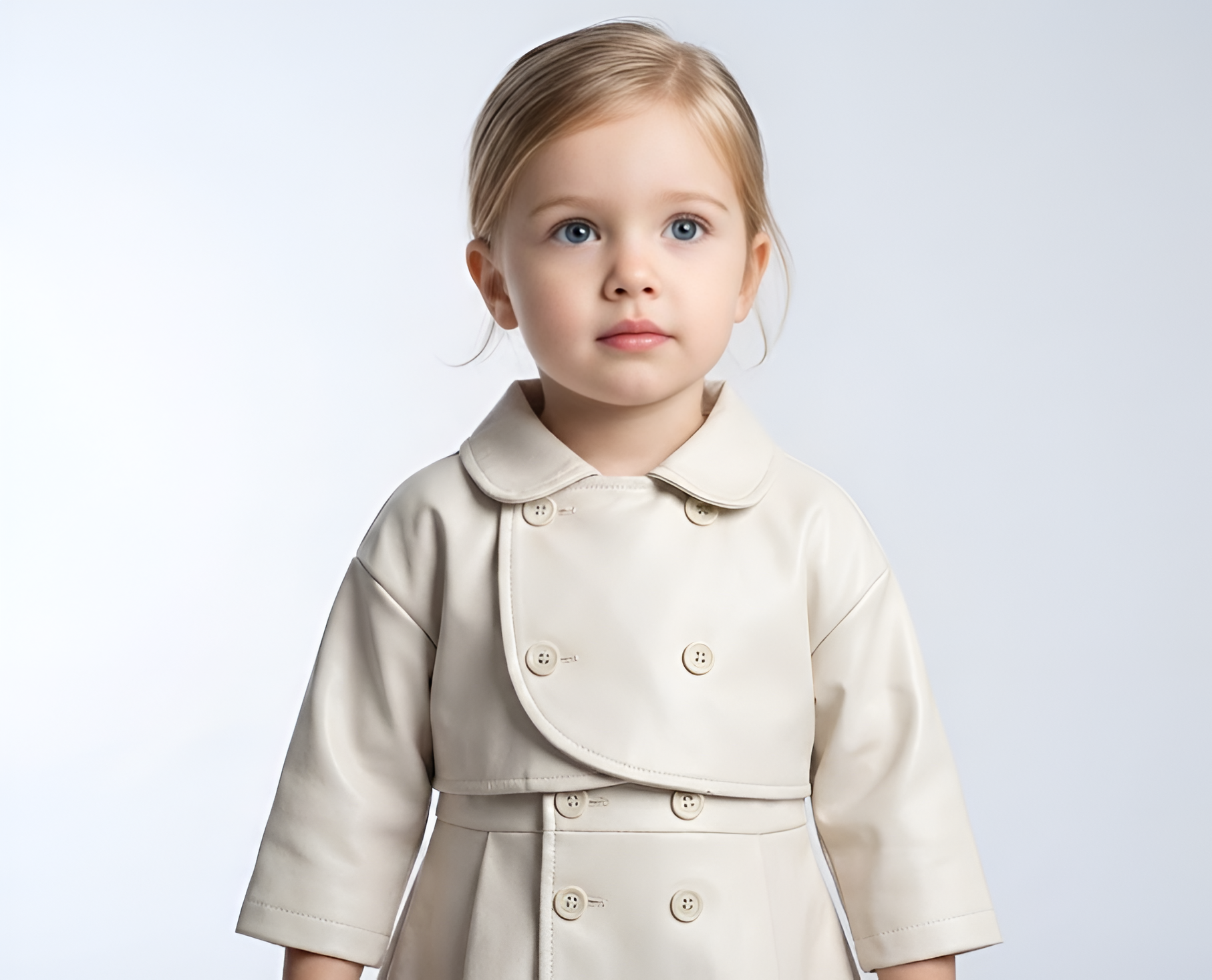 Girls Beige Faux Sheepskin Jacket