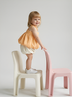 Peach Bubble Hem Tie-Strap Top