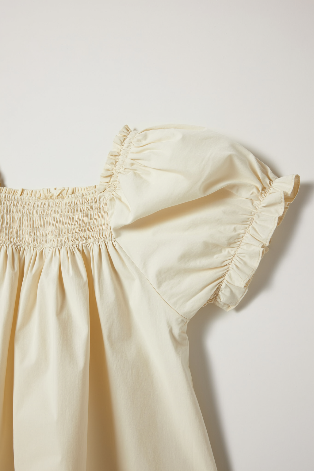 Ivory Cotton Smocked Blouse