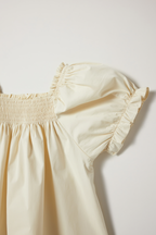 Ivory Cotton Smocked Blouse