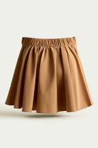 Tan Flared Mini Skirt