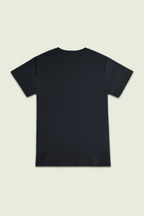 Black T-Shirt with White Corsage Detail
